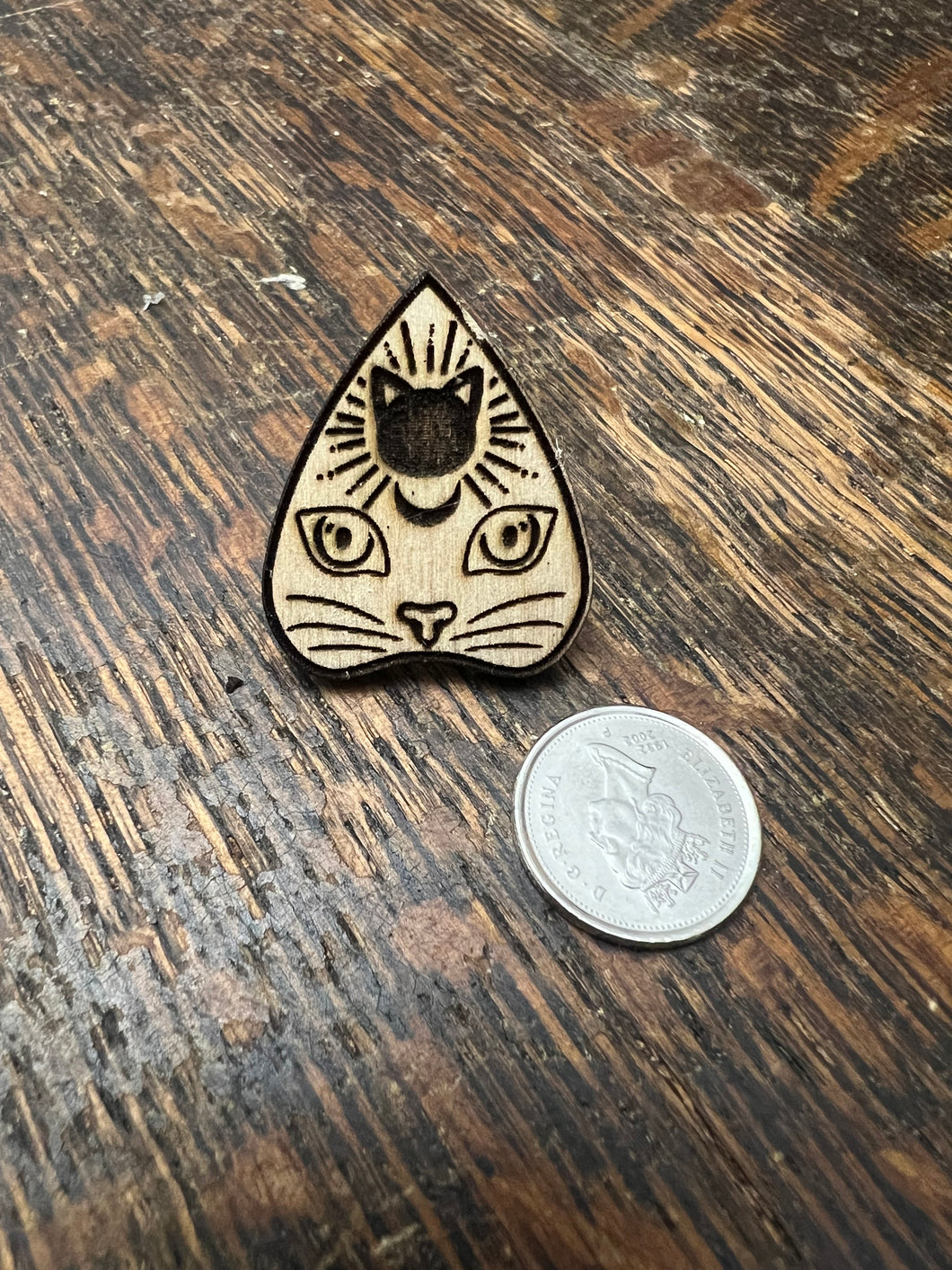 Cat wooden  pin