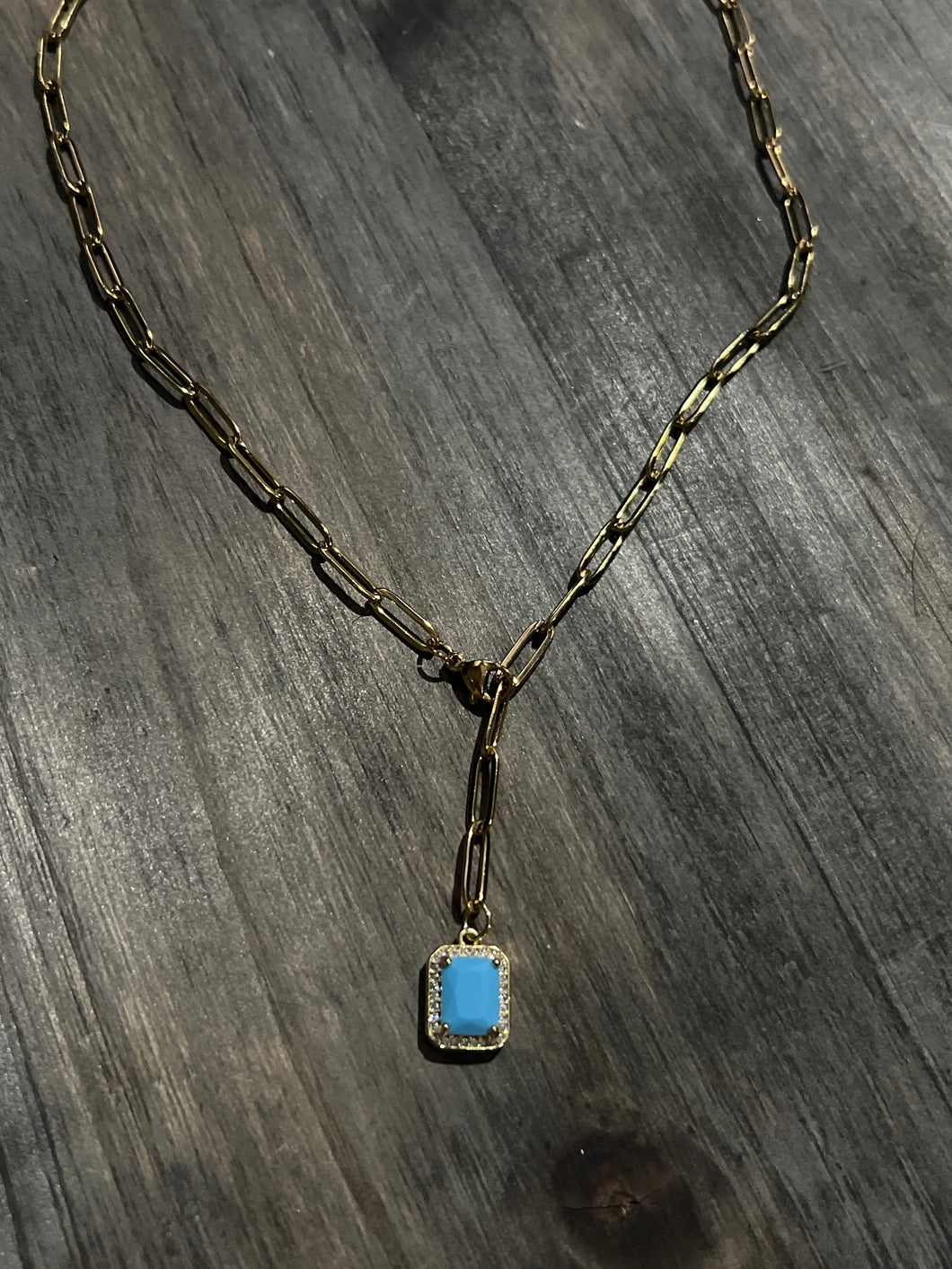 Blue stone necklace