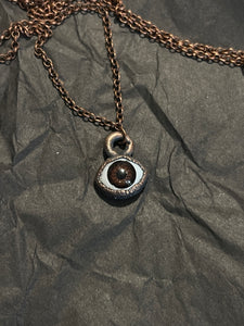 Copper electroformed eye necklace