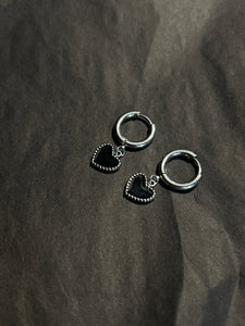 Black Heart Earrings