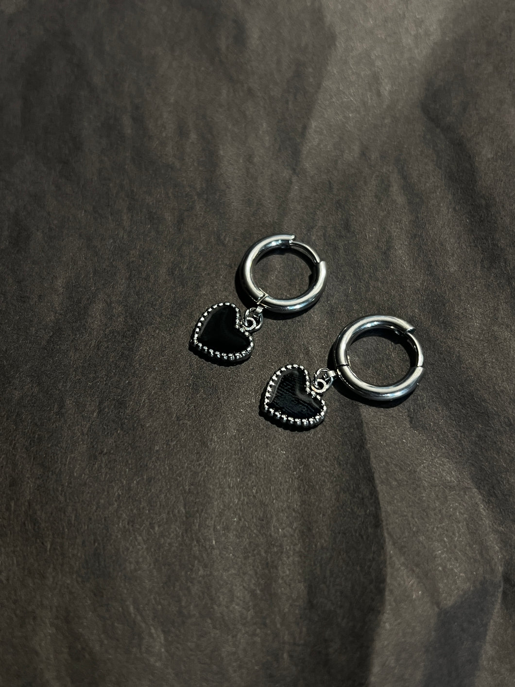 Black Heart Earrings