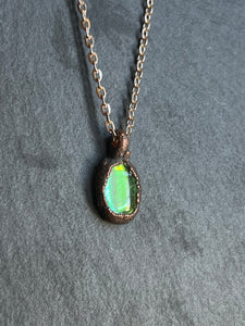 Aura quartz electroformed necklace