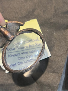 Copper electroformed magnify glass necklace