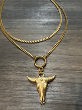 Load image into Gallery viewer, Double chain bull necklace
