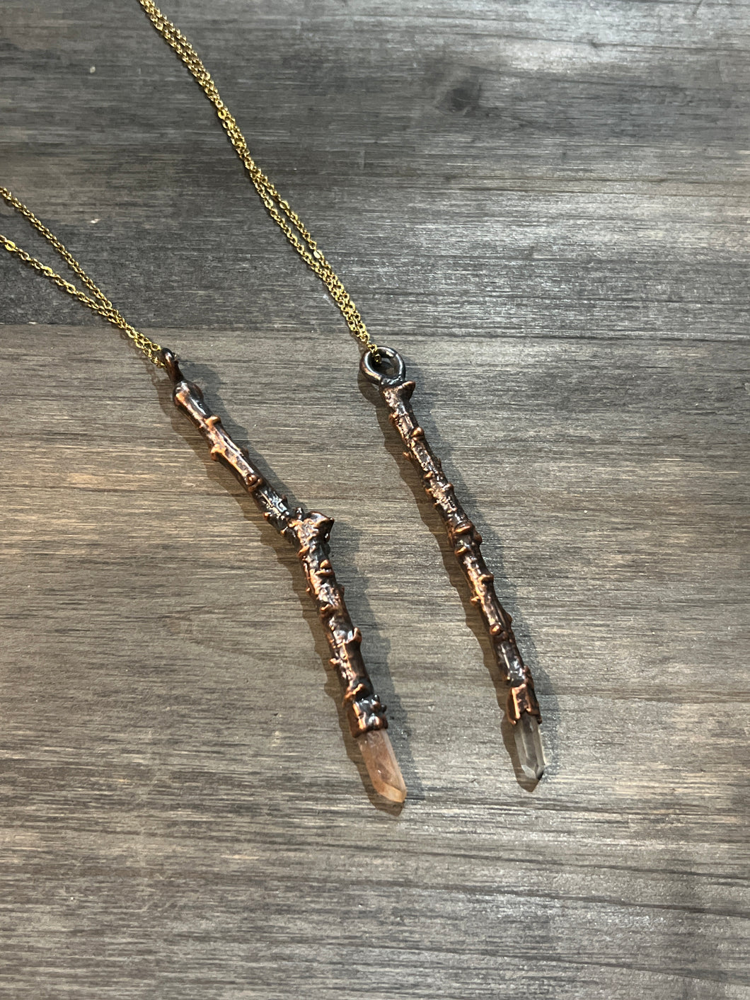 Quartz wand necklace