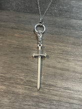 Load image into Gallery viewer, Hand and sword necklace
