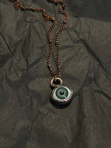 Copper electroformed eye necklace