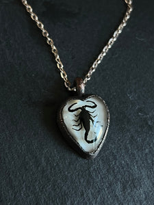 Scorpion resin electroformed necklace