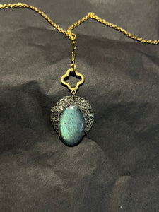 Flashy labradorite pyrite  necklace