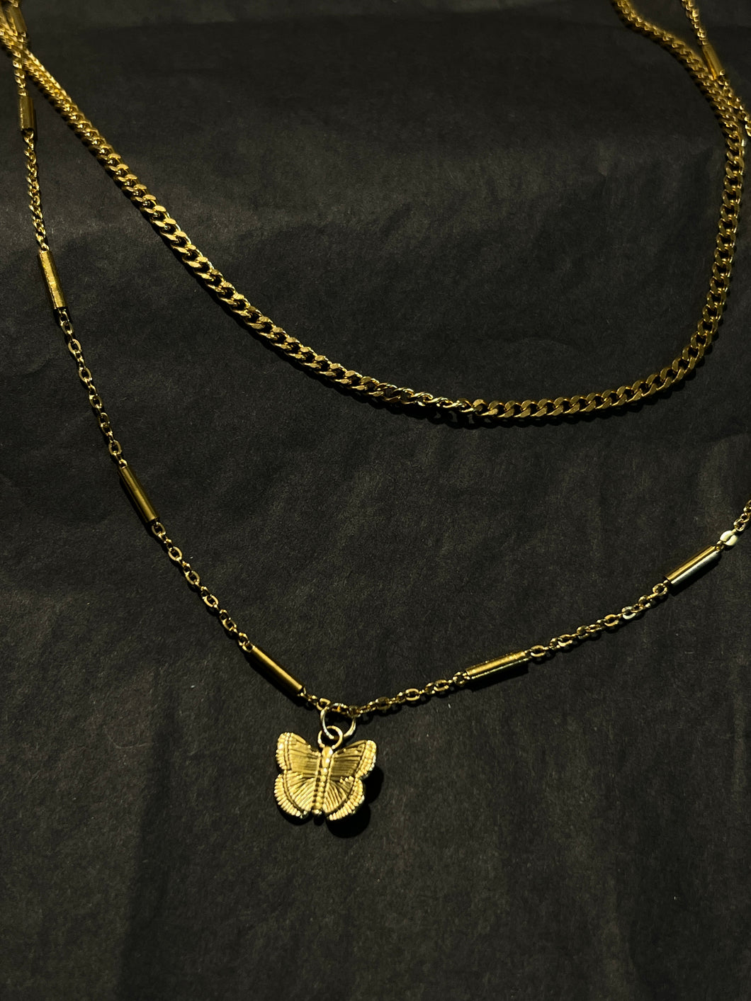 Double stranded Butterfly necklace