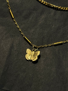 Double stranded Butterfly necklace