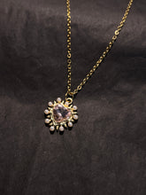 Load image into Gallery viewer, Pink stone Heart necklace
