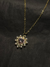 Load image into Gallery viewer, Pink stone Heart necklace
