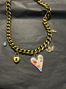 Chunky brass charm necklace 2