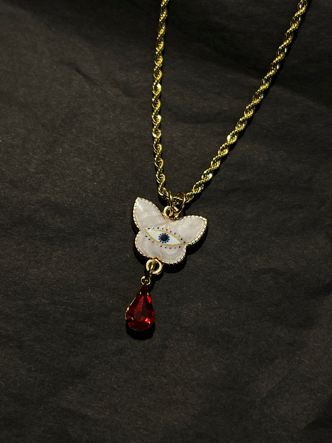 Butterfly drop necklace