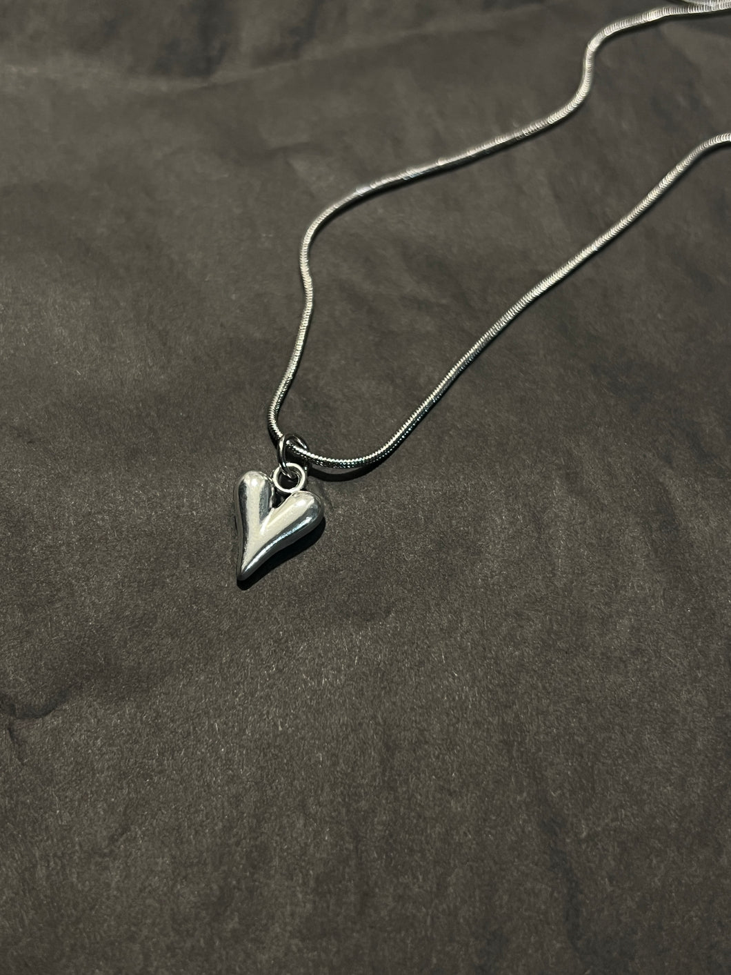 Stainless steel silver heart