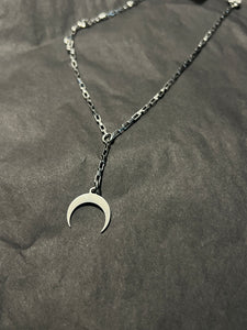 Stainless steel moon necklace