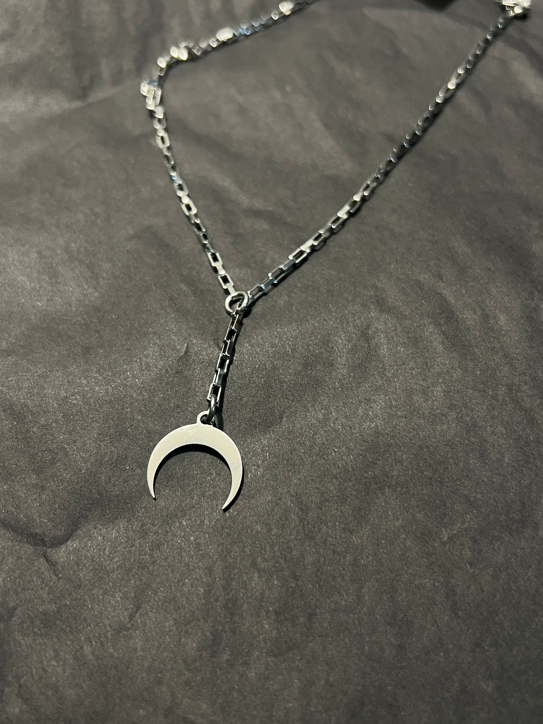 Stainless steel moon necklace